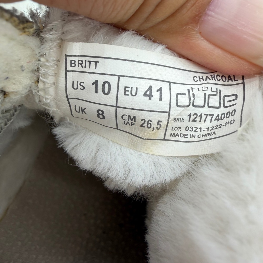 Hey Dude Britt Ankle Boots Women 10 Charcoal Grey Faux Fur Lined 121774000 - Picture 5 of 7